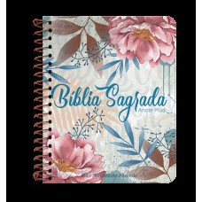 Bíblia Anote Plus espiral - Flores e letras