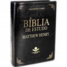 Bíblia de Estudo Matthew Henry - Couro sintético preto