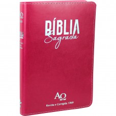 Bíblia Sagrada RC 1969 Letra Grande com Índice digital - Capa couro sintético rosa