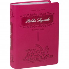 Bíblia Sagrada Letra Grande com índice digital - Capa couro sintético Pink