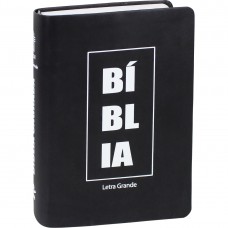Bíblia Sagrada Letra Grande - Couro sintético Preto com branco