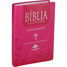 Bíblia Sagrada Letra Gigante com índice - Capa couro sintético Pink