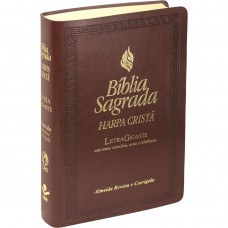 Bíblia Sagrada Letra Gigante com Harpa Cristã - Couro sintético marrom escuro Bíblia Sagrada Letra Gigante com Harpa Cristã - Couro sintético marrom escuro