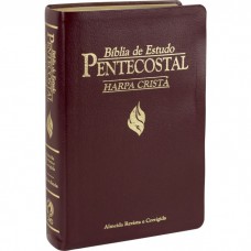 Bíblia de Estudo Pentecostal com Harpa - Couro bonded Vinho