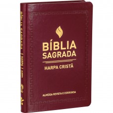 Bíblia Sagrada com Harpa Cristã - Capa sintética flexível, vinho