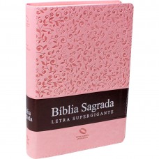 Bíblia Sagrada Letra Supergigante sem índice - Capa Rosa claro