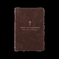 Novo Testamento, NVI, Couro Soft, Cruz Marrom, Leitura Perfeita