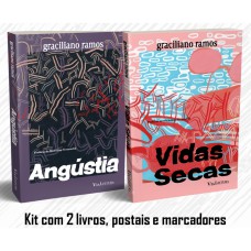 Graciliano Ramos – Vidas Secas + Angústia: Kit com 2 livros, Postais e Marcadores