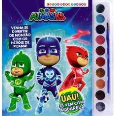 Pj Masks livro para pintar com aquarela