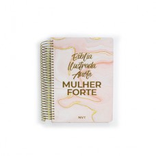 Bíblia ilustrada anote - Mulher forte - Mármore rosa