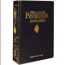 BIBLIA DE ESTUDO PENTECOSTAL MEDIA LUXO HARPA PRETA