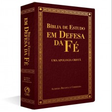 Bíblia de Estudo Defesa da Fé Grande Luxo Vinho