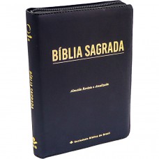 Bíblia Linha Ouro, letra Gigante, capa sintética preta, com zíper, ARA