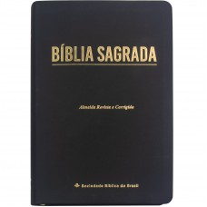 Bíblia Linha Ouro, letra Gigante, Capa Sintética Preta, Edição com Letras Vermelhas