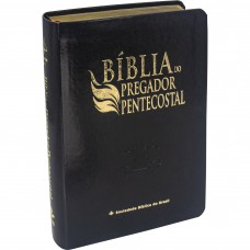 Bíblia Pregador Pentecostal tamanho médio capa preta