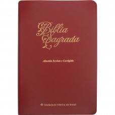 Bíblia Linha Ouro, letra Gigante, Capa Sintética Vermelha, Edição com Letras Vermelhas