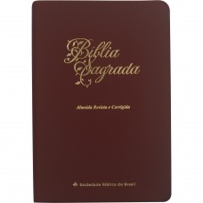 Bíblia Linha Ouro, letra Gigante, Capa Sintética Vinho, Edição com Letras Vermelhas