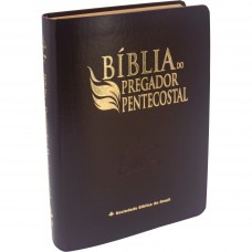 Bíblia Pregador Pentecostal tamanho médio capa marrom nobre