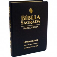Bíblia Sagrada Letra Gigante, Edição com Letras Vermelhas e Harpa Cristã, Capa Semiflexível Preta