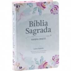 Bíblia Sagrada Letra Gigante, Edição com Letras Vermelhas e Harpa Cristã, Capa Semiflexível Aquarela
