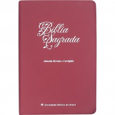 Bíblia Linha Ouro, letra Gigante, Capa Sintética Pink, Edição com Letras Vermelhas