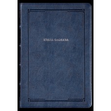 Bíblia Slim NVI, Letra Grande, Couro-soft azul, Luxo, Barroca, Leitura Perfeita