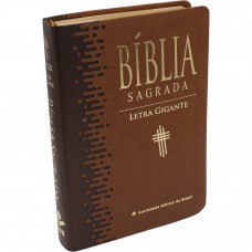 Bíblia Sagrada Letra Gigante com índice - Capa couro sintético Marrom