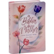 A Bíblia da Mulher ARC Nova Edição Tamanho portátil | SBB | Bíblia da Mulher - capa impressa, tulipa azul