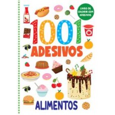 Livro de colorir com adesivos - 1001 adesivos - alimentos