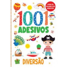 Livro de colorir com adesivos - 1001 adesivos - diversão