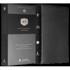 Bíblia ACF, Couro legítimo preto, Letra grande, Leitura Perfeita, Premier Collection | Com letras de Jesus em azul e referências cruzadas