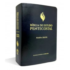 BIBLIA DE ESTUDO PENTECOSTAL MEDIA LUXO HARPA CRISTA PRETA