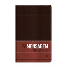 Bíblia a mensagem - capa luxo marrom e café beira dourada