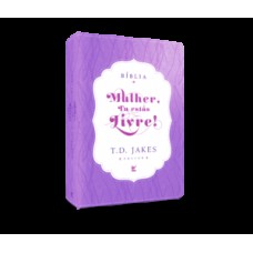 Bíblia Mulher, tu estás livre! - AEC - Capa Luxo - Roxo e creme com índice