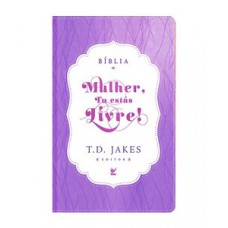 Bíblia Mulher, tu estás livre! - AEC - Capa Luxo - Roxo e creme