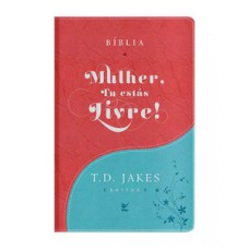 Bíblia Mulher, tu estás livre! - AEC - Capa Luxo - Turquesa e vermelho Bíblia Mulher, tu estás livre! - AEC - Capa Luxo - Turquesa e vermelho