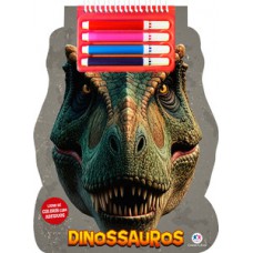 Dinossauros: Livro de Colorir com Adesivos e Canetinhas