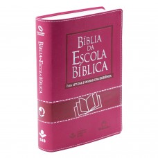 Bíblia da Escola Bíblica NAA, Letra Regular, com mapa, Capa Couro Sintético Pink Bíblia da Escola Bíblica NAA, Letra Regular, com mapa, Capa Couro Sintético Pink