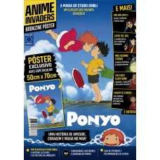 Ponyo (Versão lisa, sem dobras, enviada em tubo protetor) - Superpôster Anime Invaders