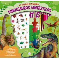 Dinossauros fantásticos - Kit livro com lapiseira, lápis borracha e adesivos Dinossauros fantásticos - Kit livro com lapiseira, lápis borracha e adesivos