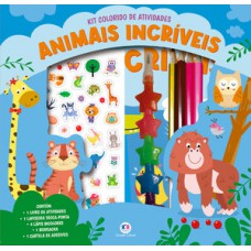 Animais incríveis - Kit livro com lapiseira, lápis borracha e adesivos Animais incríveis - Kit livro com lapiseira, lápis borracha e adesivos