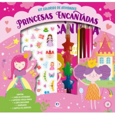 Princesas encantadas - Kit livro com lapiseira, lápis borracha e adesivos Princesas encantadas - Kit livro com lapiseira, lápis borracha e adesivos