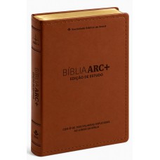 Bíblia ARC+ Edição de Estudo, Letra Regular, Capa Couro Sintético Marrom